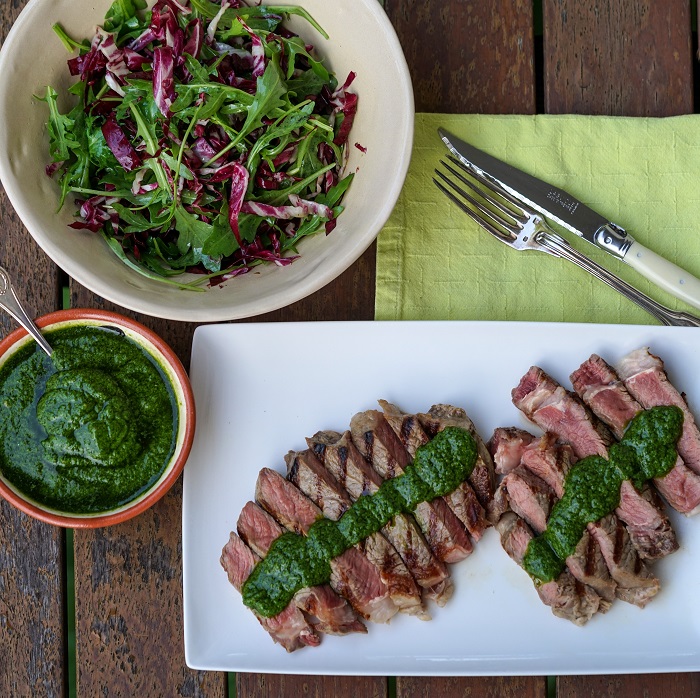 Beef Tagliata with Salsa Verde - Recipe by Food-Wine-Travel with Roberta Muir