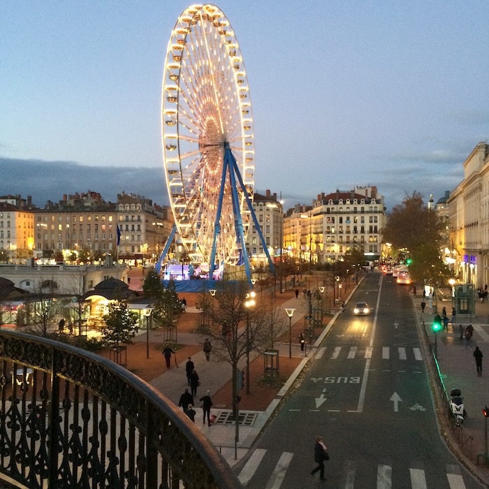 Top 5 French Hotels - Le Royal à Lyon - view of Ferris wheel