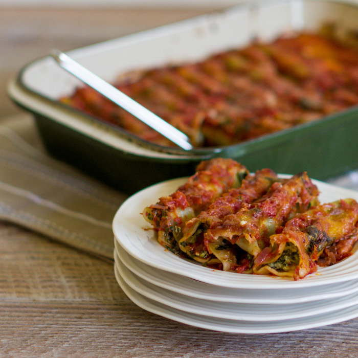 Spinach & Ricotta Cannelloni - Mutti best canned tomatoes, Vannella ricotta and Barilla pasta