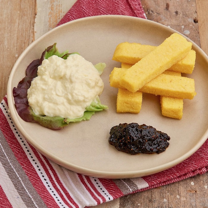 Polenta Chips with Stracciatella