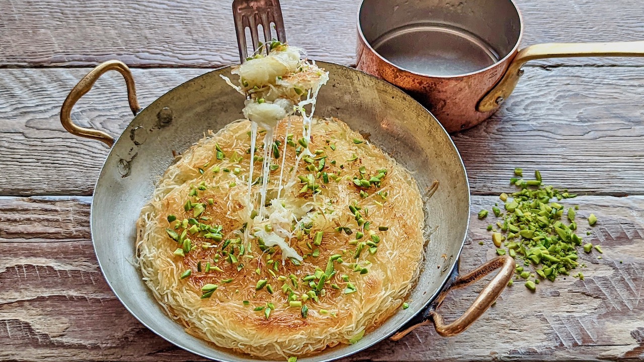 Turkish Künefe using Vannella Burrata