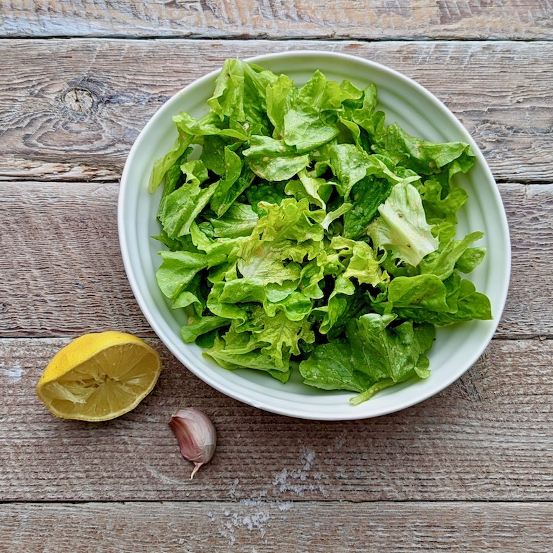 Salade Verte (green salad) with Windy Hills Farm lettuce