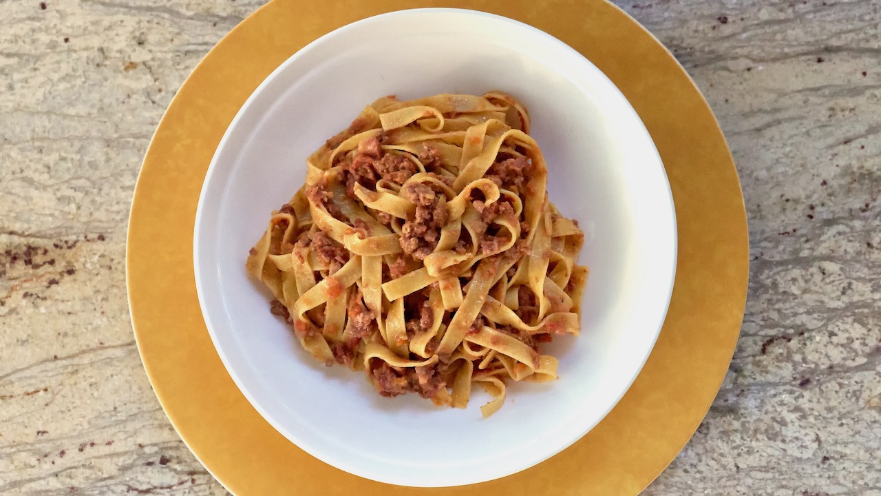 Tagliatelle Bolognese using Barilla Tagliatelle