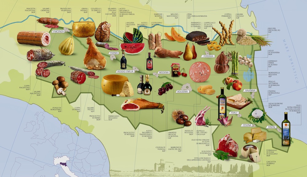 Food and Wine Tour Emilia-Romagna - Food Map PDO