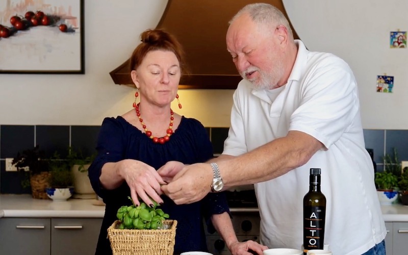 Roberta Muir Making Pesto Genovese with Lucio Galletto