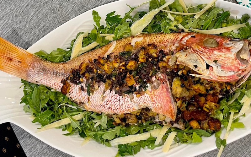 Snapper with Pine Nut & Herb Stuffing (Gary Nicklin)