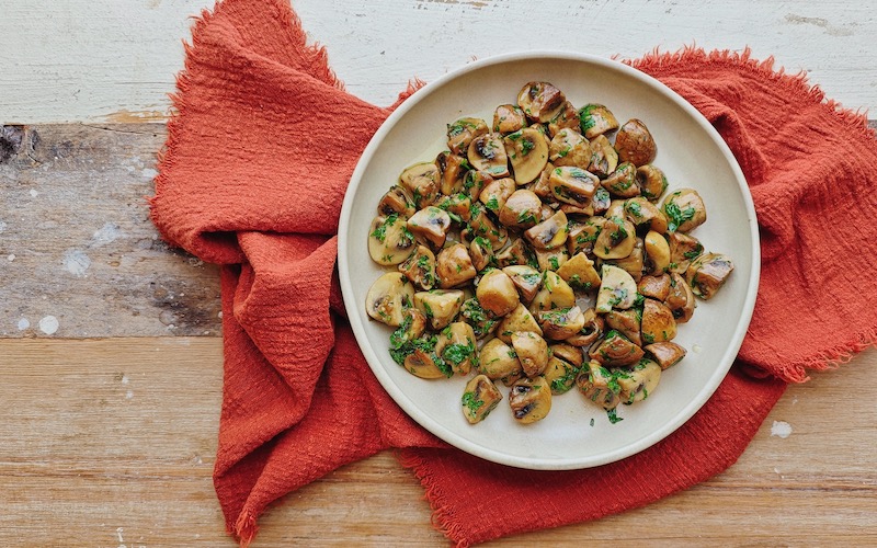 Funghi Trifolati (Garlic Mushrooms) - Vegetarian Antipasto