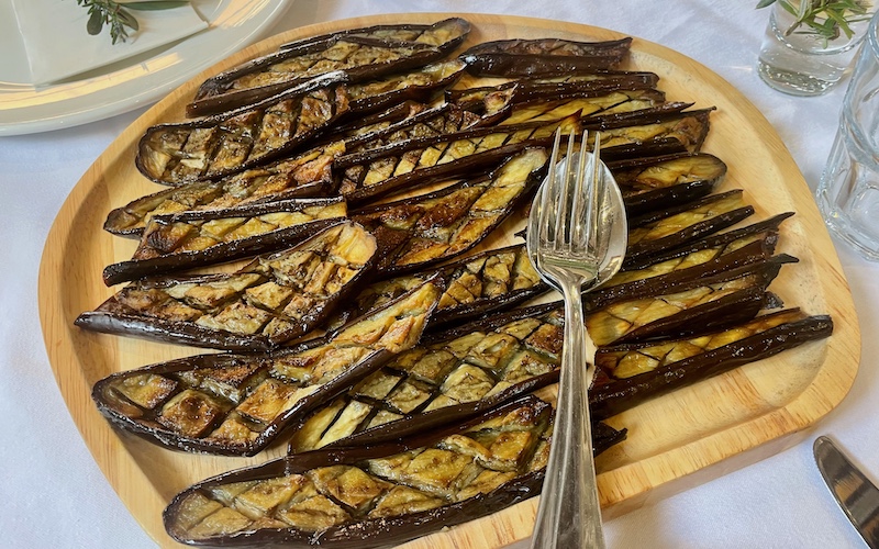 Melanzane Grigliata (Italian grilled eggplant) - using Slipper Eggplants