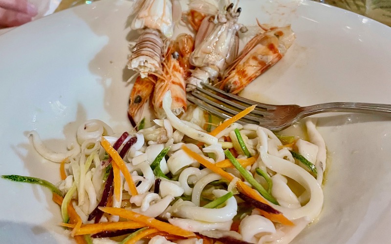 Osteria Bartolini insalata di mare salad of seafood - Food & Wine Tour Emilia-Romagna