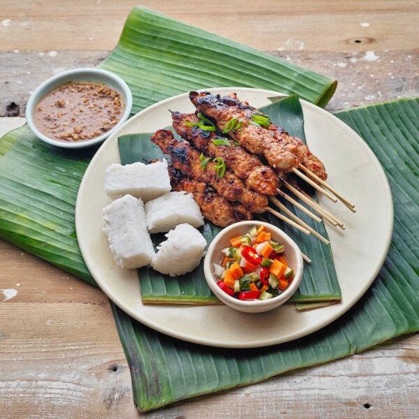 Satay Chicken (Sate Ayam) cooked on Hibachi Grill