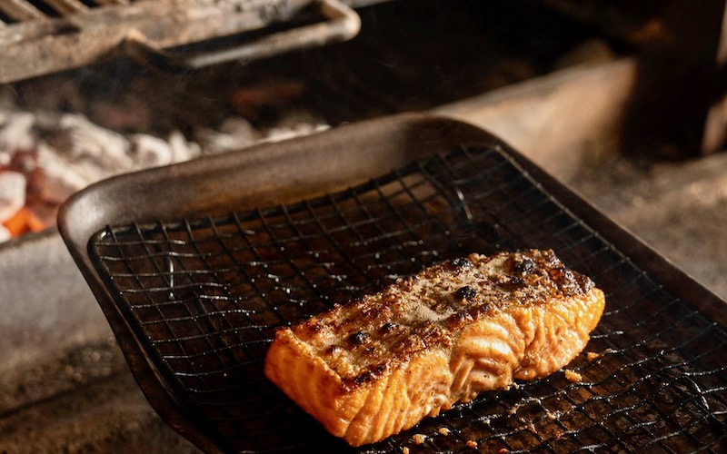 Best Casual Seafood Restaurants in Sydney - Salmon and Bear - charcoal-grilled salmon