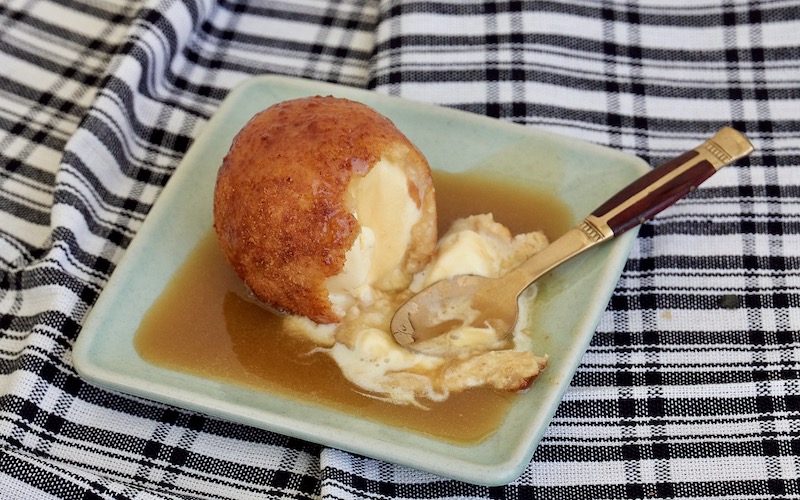 Deep-fried Ice Cream with Salted Butterscotch sauce
