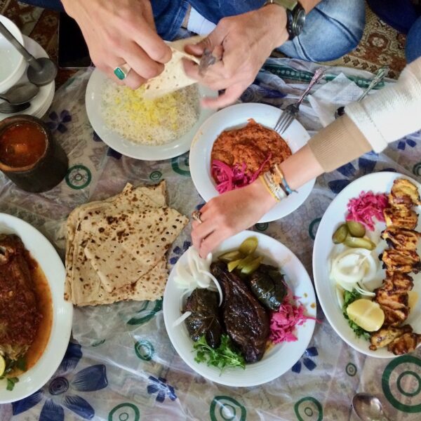 Persian Feast - shared table in Iran