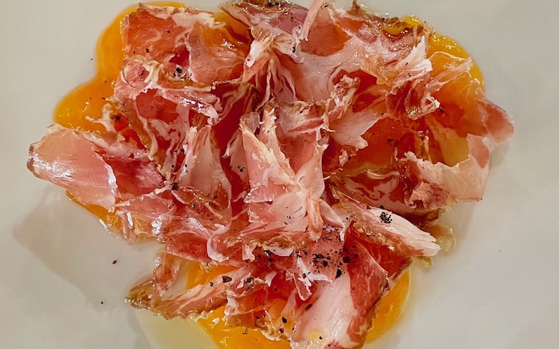 Capocollo & Persimmon at Megalong Restaurant at Lot 101 - one of the best restaurants in Australia