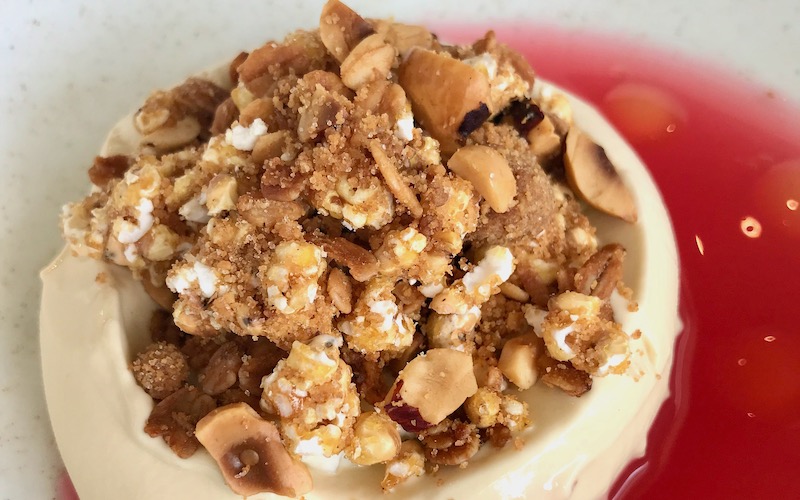 Best Desserts in Sydney 2019 - Rosemary icecream, hazelnut granola, rhubarb - Cirrus