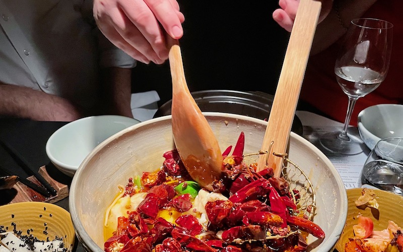 Best Dishes in Sydney 2023-2024 - Spice Temple - Steamed Flathead Jiangxi style (Leatherjacket Drowned in Heaven Facing Chillies)