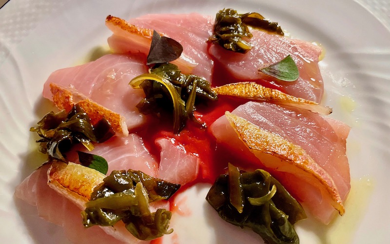 Best Dishes From Around The World 2023 - Red Mullet, Amberjack, Boiled Seaweed, Tomato da Lucio (Rimini)