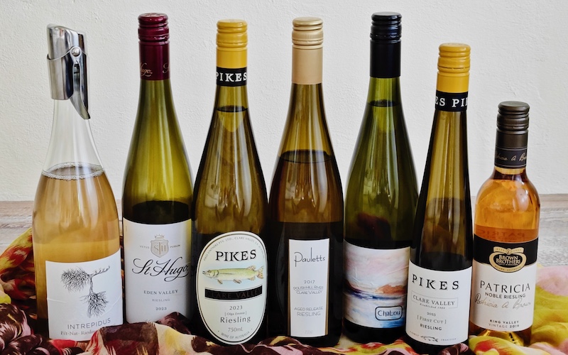 Australia's Best Riesling - Group Shot: Pikes, St Hugo, Intrepidus, ChaLou, Pauletts, Brown Brothers Noble