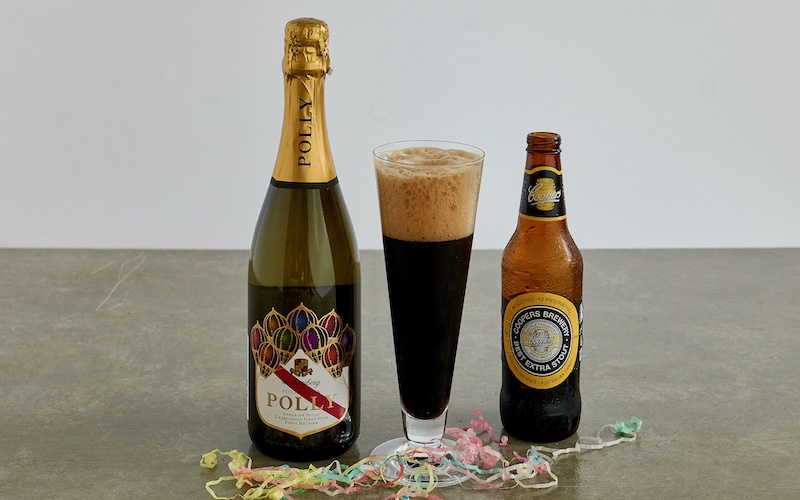 Champagne Cocktails - Black Velvet with Coopers Stout & d'Arenberg Polly