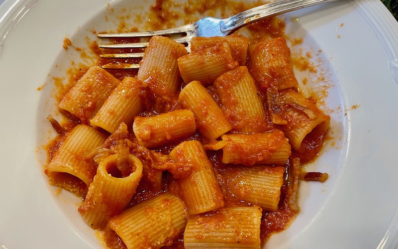 Classic Roman Pasta - all'Amatriciana (Collegio, Rome) - Mezze Maniche