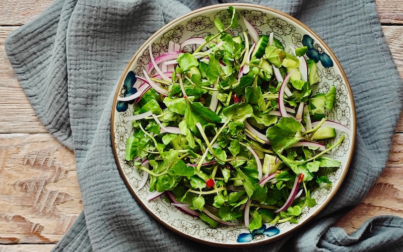 Vietnamese Watercress and Cucumber Salad (from Five Spice Fish)