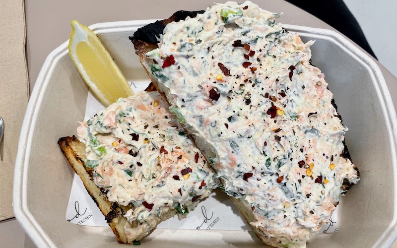 Best Dishes in Sydney - Uncut Seafood - Smoked Trout Toast - Mum’s smoky, salty, creamy trout dip is slathered on toast - Sydney's Best Providores