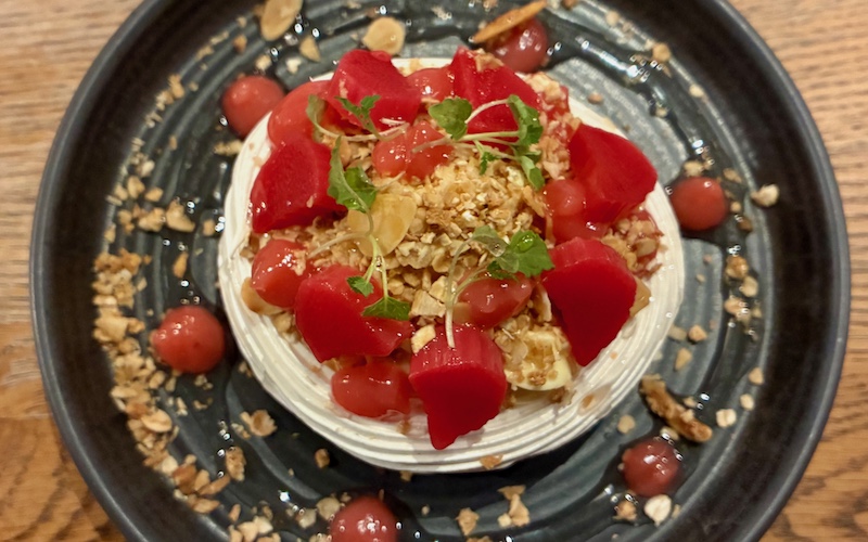 Best Restaurants in Edinburgh - The Scran & Scallie - Cranachan Pavlova with Forced Yorkshire Rhubarb