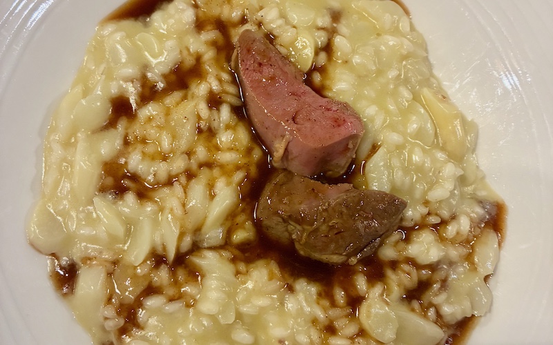 Classic Risottos of Venice & Where To Eat Them - white asparagus with pigeon breast (Al Pompiere, Verona)