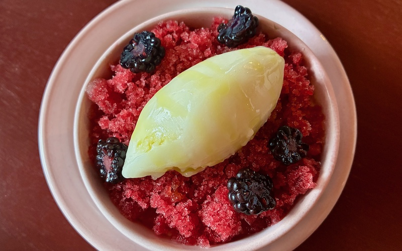 Best Dishes in Sydney 2026 - Watermans - Sheep's yoghurt parfait w blackberry, hibiscus, isot