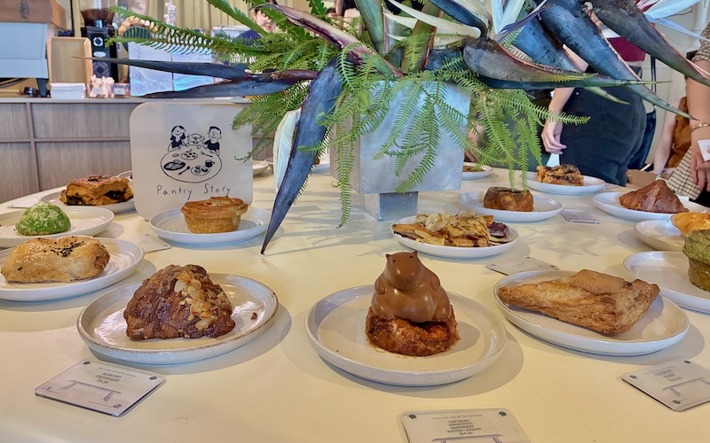 Menu table with chocolate panna cotta capybara at Pantry Story (Stanmore) - one of Sydney's Best Bakeries