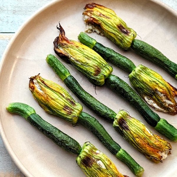 Baked Stuffed Zucchini Flowers - filled with Vannella Cheese Persian Fetta