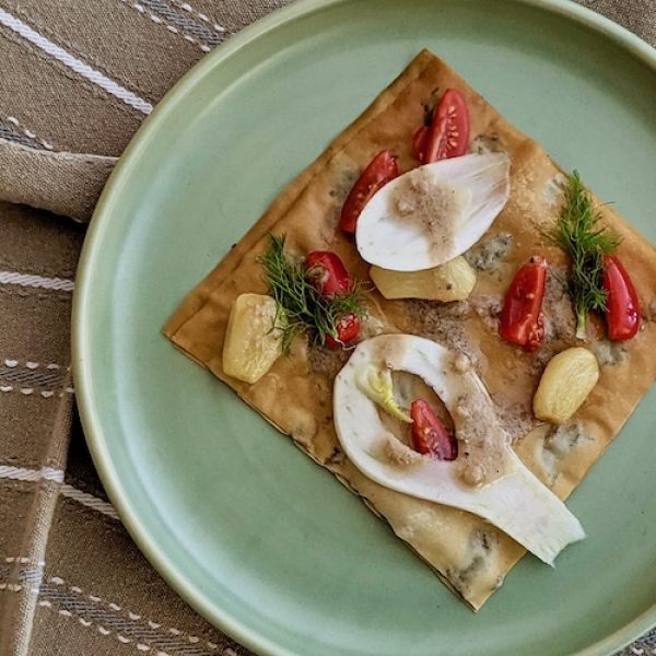 Easy Filo Pastry Recipe: Open Fillo Sandwich with Anchovy Sauce (inspired by Janni Kyritsis)