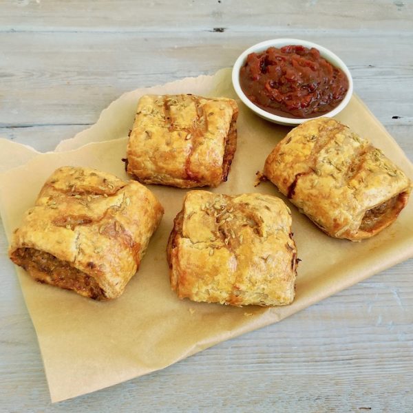 Spicy Lamb Sausage Rolls - made with Carême Spelt Wholemal Butter Puff Pastry